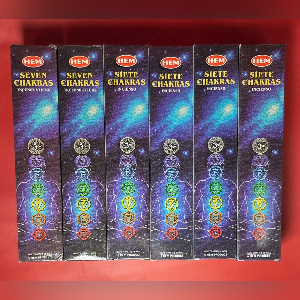 Hem Seven Chakras Inscense Sticks, Lot Of Six Boxes NEW Never Opened